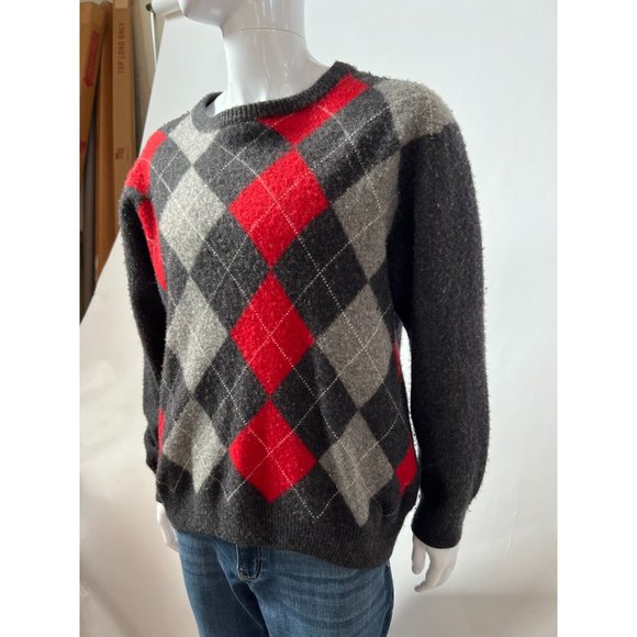 Jos. A. Bank Argyle Sweater Big and Tall XXL Grey Argyle 80% Lambs Wool 20% Ny - Picture 10 of 15